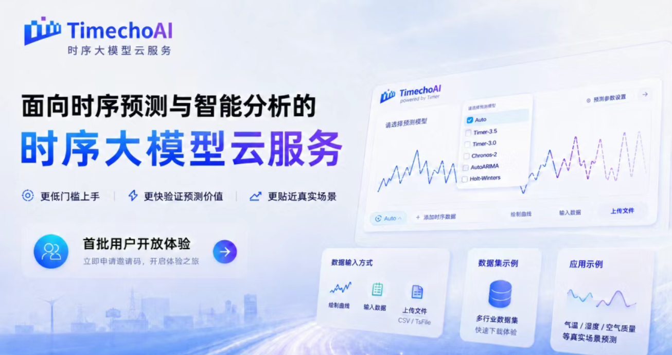 Timer时序大模型云服务来了！天谋科技推出TimechoAI